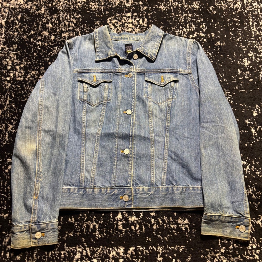Vintage Gap Denim Jacket Mens XL Blue Cotton Trucker Jean Jacket Medium Wash